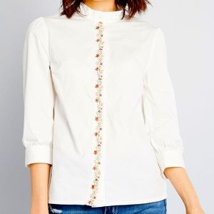 NWT Thriving trellis embroidered blouse, sz 2XL